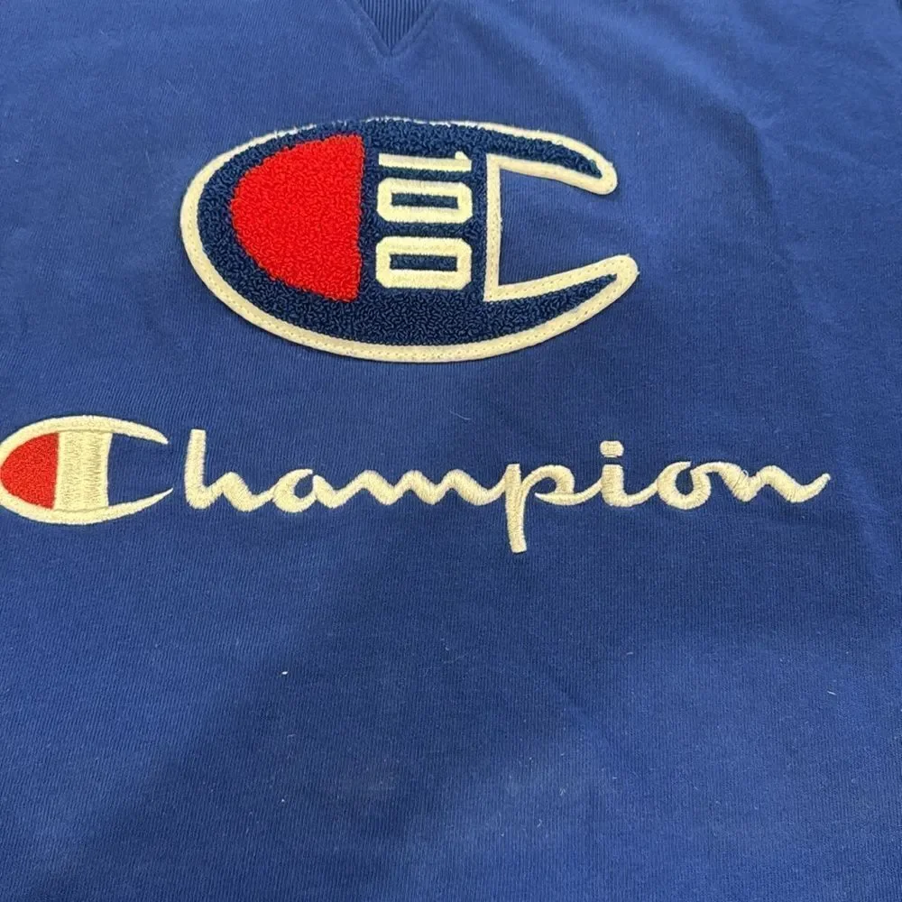 Champion Blue T-Shirt embroidered logo - Picture 2 of 3